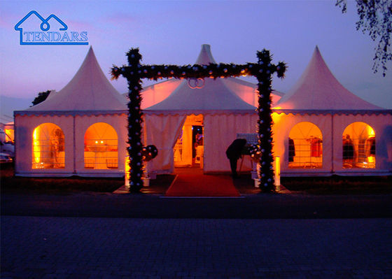 Mua 10m Clear Span Aluminium Pagoda Tent Trắng Đỏ Xanh Vàng Vàng Xanh Tùy chỉnh online manufacture