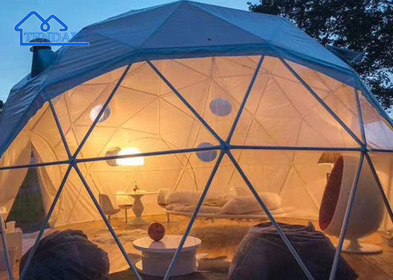 Mua White Green Glamping Hotel Tent, Geodesic Dome Tents Waterproof Eco Tent Giá online manufacture