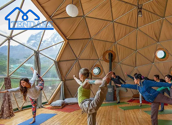 Mua Custom Glamping Camping Shelter Geodetic Dome House Tent Cho địa điểm đám cưới / Studio Yoga online manufacture