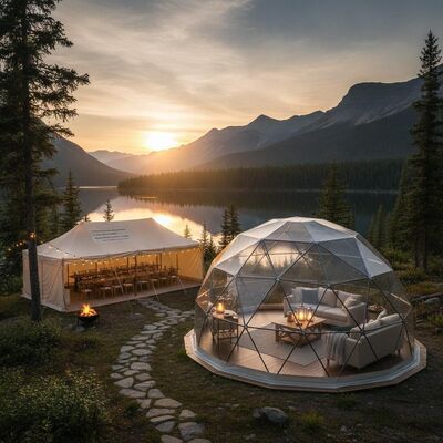 Mua Vùng hoang dã Cuộc phiêu lưu ngoài trời Glamping Dome Party Marquee Tent Panoramic View for Canada National Park Camping Events sản xuất trực tuyến