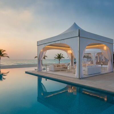 Mua Khu nghỉ mát bãi biển sang trọng Bể bơi Sự kiện Tiệc Marquee Tent Bảo vệ chống ăn mòn UV cho các địa điểm ven biển UAE sản xuất trực tuyến