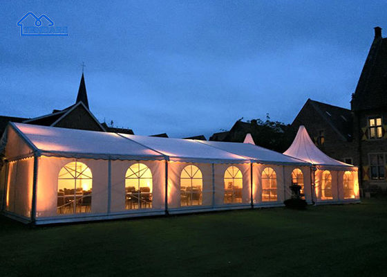 Khung hợp kim gia cố 6x6m Lều Marquee chống gió Mái che PVC chống cháy cho các bữa tiệc bên hồ bơi