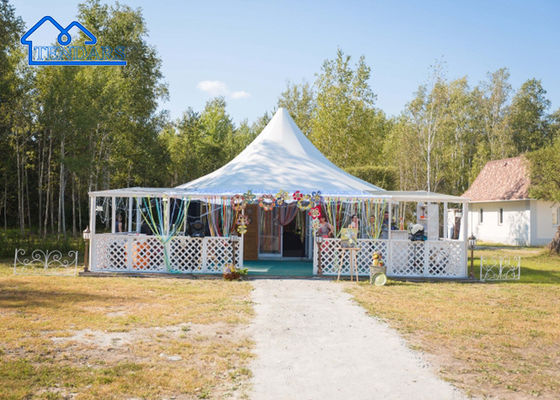 Aluminium Wedding Pagoda Beach Tent Không thấm nước PVC Cover PVC Fabric Exhibitions Party Pagoda Tent