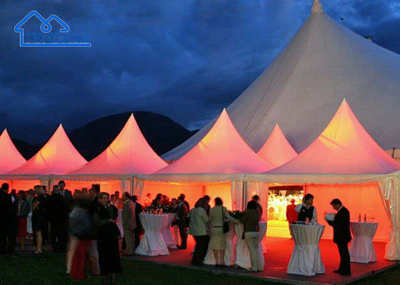 Cửa hàng ngoài trời mái trắng Pagoda Marquee Tent với trang trí OEM ODM Chi phí Cửa hàng Pagoda