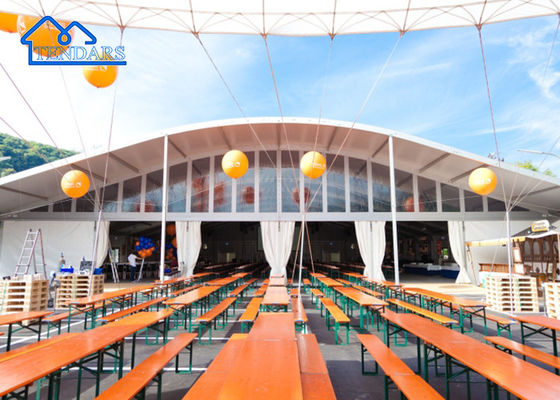 Cửa hàng lớn cưới Clear Span Marquee Tent With Glass Wall Surface Oxidation Clearpan Marquee For Sale
