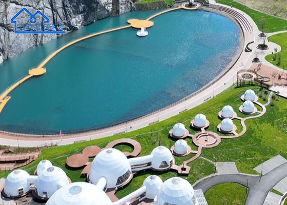 Luxury Fireproof Glamping Hotel Tent Geodesic Dome For Homestay Chén Glamping gia đình tốt nhất
