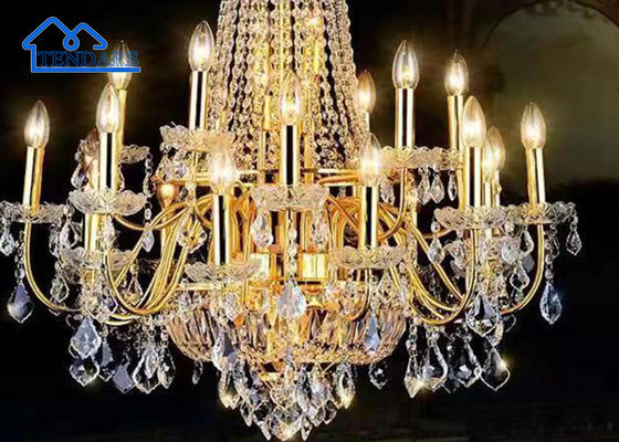 Creative Party Tent Accessories Ceiling Atmosphere Luxury Crystal Chandelier Trại ngoài trời với đèn
