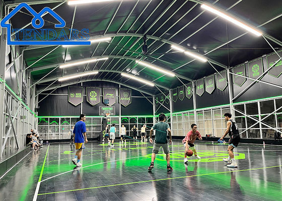 30x50m chống nước PVC Membrane Sports Hall Tent Aluminium Alloy Snow Load Đánh giá cho sân bóng rổ