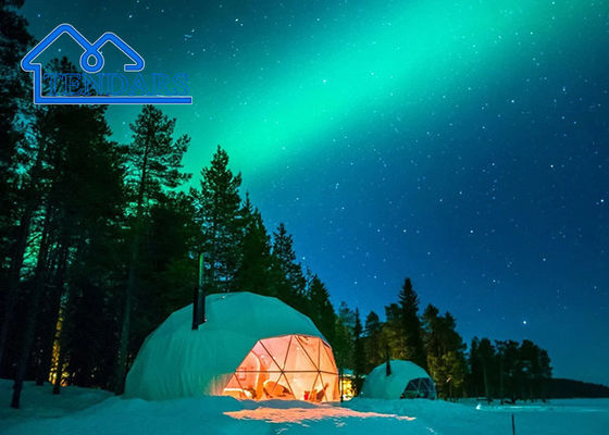 Trải nghiệm bốn mùa của sự thoải mái trong khách sạn thời tiết tất cả, sống Sunshade Dome Glamping Tent