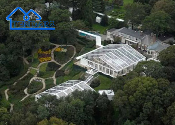 Gia đình tụ họp Tiệc Marquee Lều gác gạch nhôm ép cứng mái hai lớp lợp lắp ráp nhanh cấu trúc mái vòm nhỏ gọn