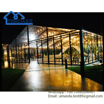 Lễ kỷ niệm đám cưới Tiệc ngoài trời Lều Marquee Tường kính Cấu trúc tán đẹp rõ ràng