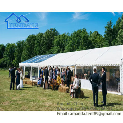 Clear-Span Birthday Party Marquee Tents Không thấm nước PVC Alloy Frame Compact Canopy