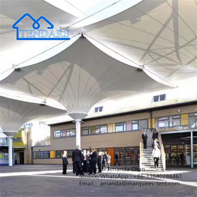 Cấu trúc màng bóng hạng nặng Vải dệt màu trắng Pvc Vinyl Tent