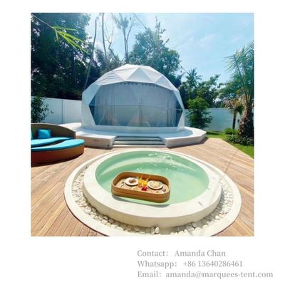 Ngoài không thấm nước, chống cháy, chống tia cực tím Glamping Tent Dome House With Bathroom For Hotel Resort