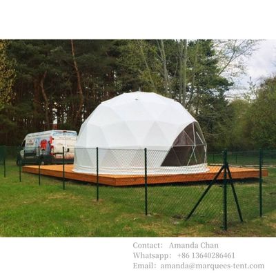 Chấp nhận Logo tùy chỉnh Khách sạn Dome House Glamping Geodetic Dome Tent Với PVC Cover