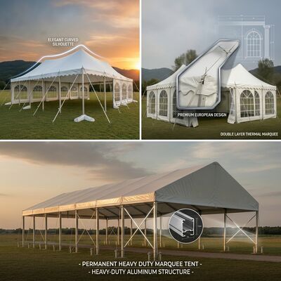 12x30m ABS Tường Chắc Chắn G Series A-Frame A-Frame Tuyển Hầu Tước Đảng Lều Chống Thấm Nước ABS Cứng tấm ốp tường Trình Diễn Thời Trang Đường Băng