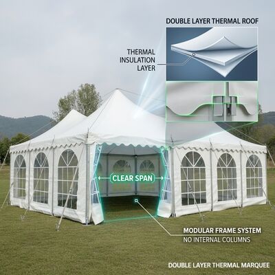 Lễ kỷ niệm Tiệc Marquee Lều Clear-Span sàn gỗ Cassette Canopy cấu trúc