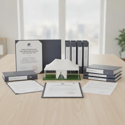 Giấy chứng nhận hoàn chỉnh Gói tài liệu Lều Marquee ISO CE SGS Báo cáo thử nghiệm Kỹ thuật tán sẵn sàng xuất khẩu