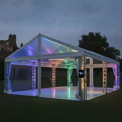 Hệ thống chiếu sáng LED tích hợp Lều Marquee có thể lập trình RGB Có dây sẵn cho sự kiện Châu Âu Cấu trúc tán xung quanh
