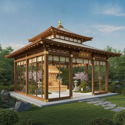 Đám cưới Nhật Bản sang trọng Tiệc Marquee Lều kính Tường TUV JIS Chứng nhận Premium Shrine Garden Event Pavilion