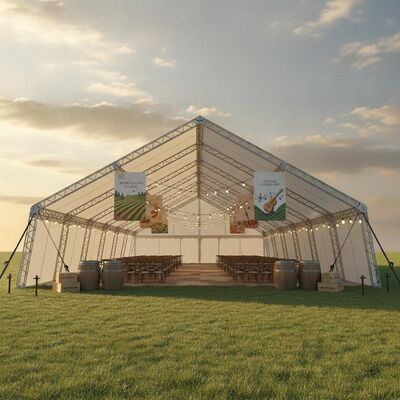 Heavy Duty Festival Party Marquee Tent Reinforced Aluminum Frame Storm Anchor Italian Music Wine Event Shelter (Thiên phòng sự kiện âm nhạc Ý)