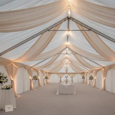 Luxury TUV chứng nhận nhôm Party Marquee Tent Nội thất rèm cửa cho Hà Lan Premium Đám cưới Sự kiện