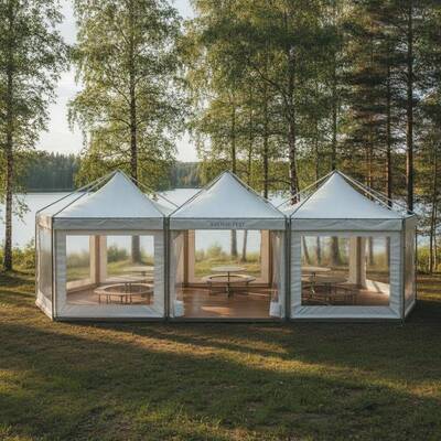 Thiết kế Scandinavian Modular Party Marquee Tent Phân loại khung nhôm hạng nhẹ cho lễ kỷ niệm sự kiện Thụy Điển