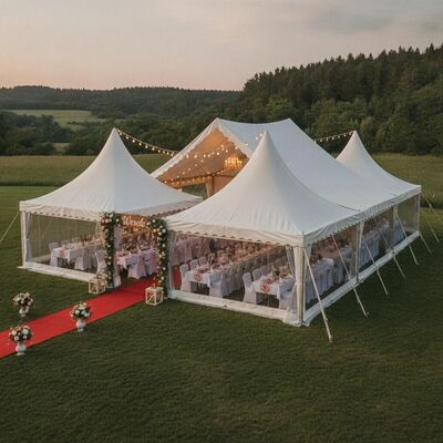 Polish Wedding Celebration Party Marquee Tent Hall Banquet lớn Thiết kế cho Ba Lan Các buổi tiếp tân ngoài trời truyền thống