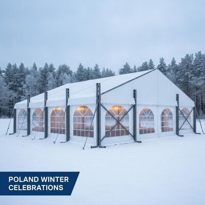 Công việc nặng chống mùa đông sự kiện bữa tiệc Marquee Tent Snow Load Reinforced Frame cho Ba Lan Lễ kỷ niệm khí hậu lạnh