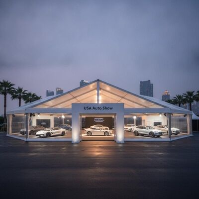 Triển lãm ô tô Hoa Kỳ Tiệc triển lãm Lều Marquee Trưng bày xe cao cấp Sự kiện ô tô Triển lãm thương mại Mỹ Cấu trúc tán