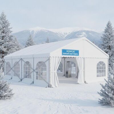 Lều tiệc PVC chịu lực cao có thể gấp gọn, mái che di động có tường gia cố cho Lễ hội mùa đông Belarus